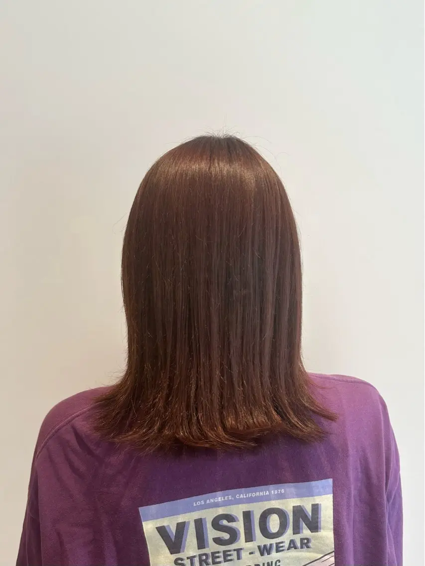 ミディアム カラー ブラウンカラー オレンジ オレンジブラウン ヘアカラー いまじゅく あおいのヘアスタイル