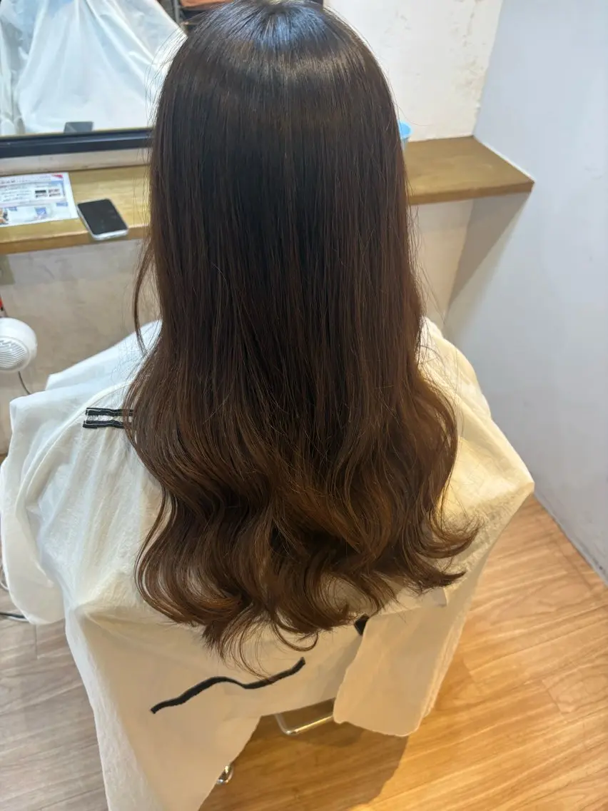ロング ヘアカラー トリートメント 韓国ヘアー🇰🇷 MIWAのヘアスタイル