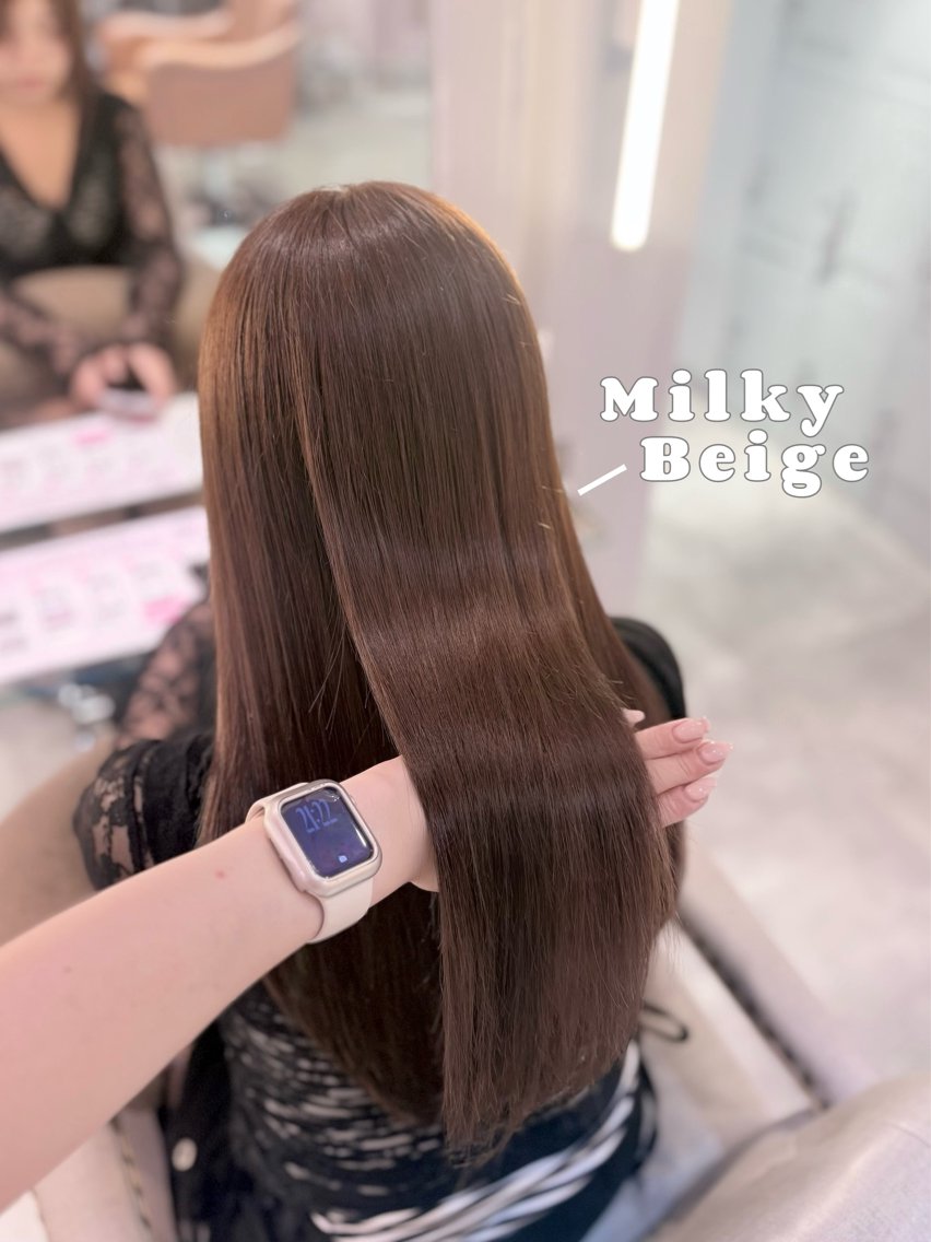 セミロング カラー 髪質改善 トリートメント ヘアカラー 🩰甘め透明感 カラー｜横浜♡ARIのヘアスタイル