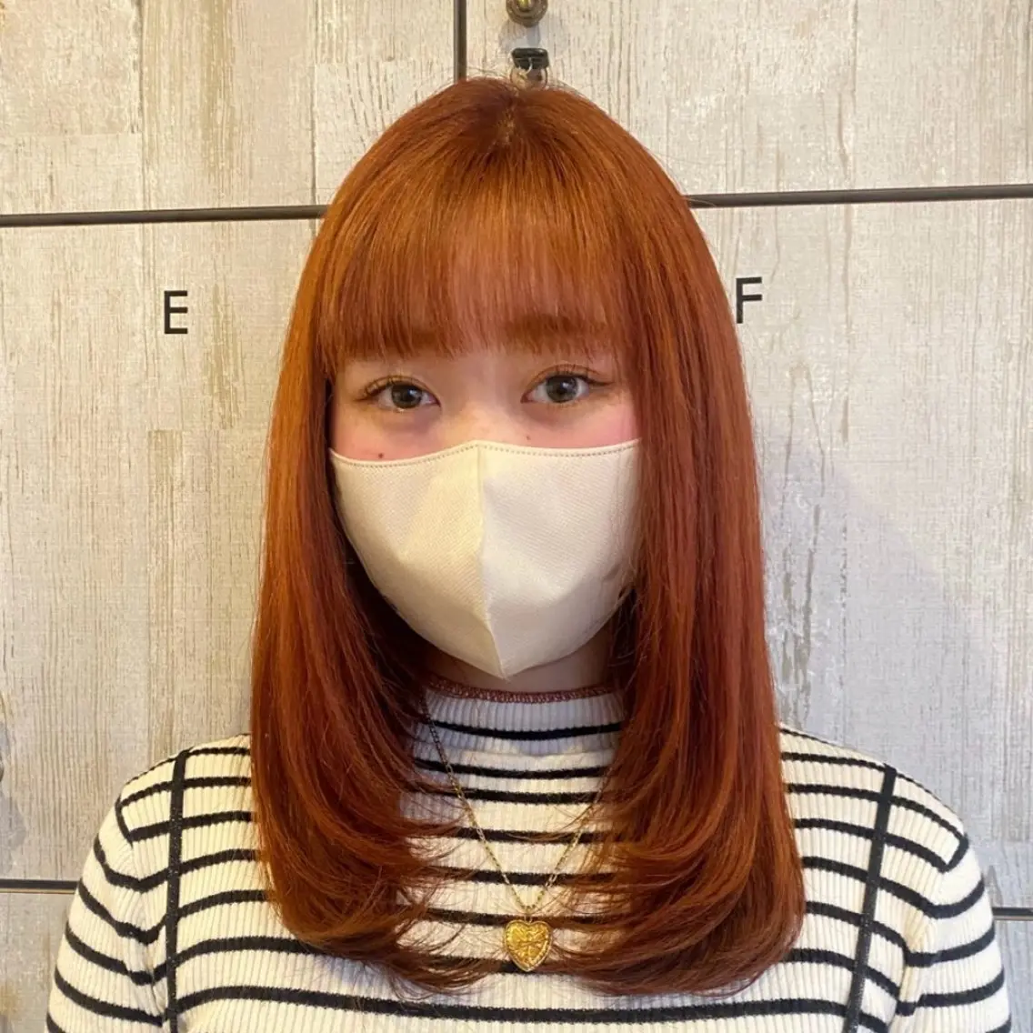 セミロング カラー オレンジ 似合わせレイヤー/ Wカラー🧸こころのヘアスタイル
