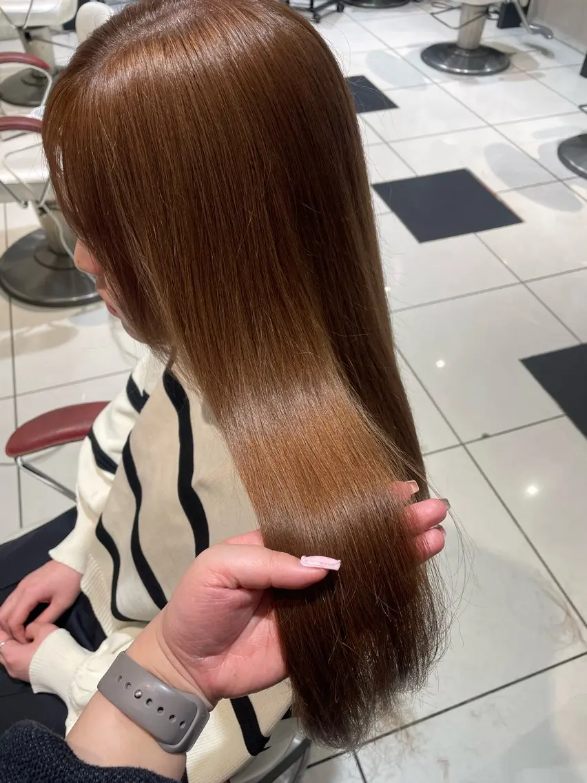 ロング カラー ヘアカラー トリートメント 💞暖色カラー 💞risaのヘアスタイル