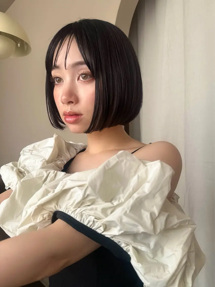 ショート カラー ボブ 透明感/縮毛/ボブ CHIHIROのヘアスタイル