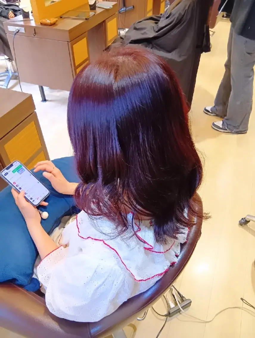 カラー セミロング ピンクカラー 縮毛矯正 トリートメント ヘアカラー トリートメント 小林暢🌟Orque 髪質改善サロン🌙のヘアスタイル