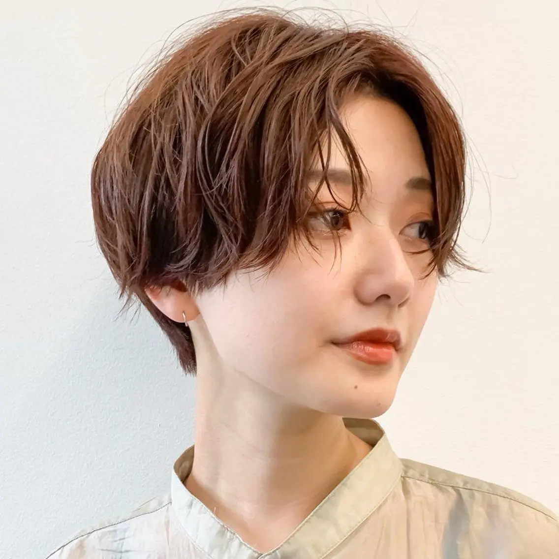 ショート パーマ 縮毛矯正・透明感 カラー💙acoのヘアスタイル