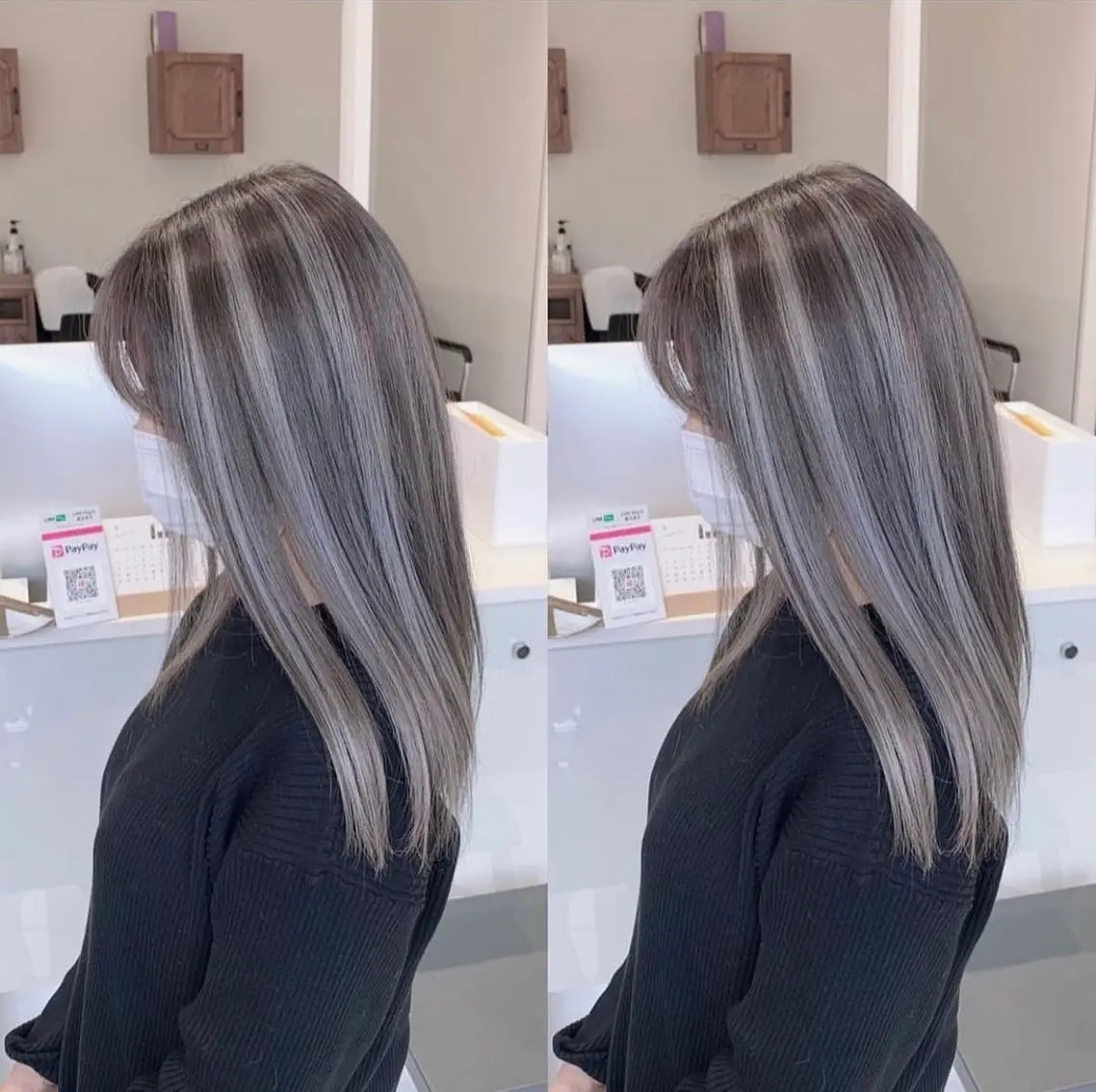 ロング カラー ブリーチ ケアブリーチ ヘアカラー 福西 洋斗のヘアスタイル