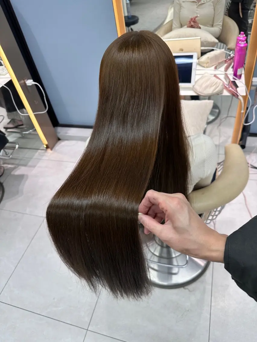 ロング カット 縮毛矯正 トリートメント 《髪質改善✖️オリー ブ🧸》小嶋拓也のヘアスタイル