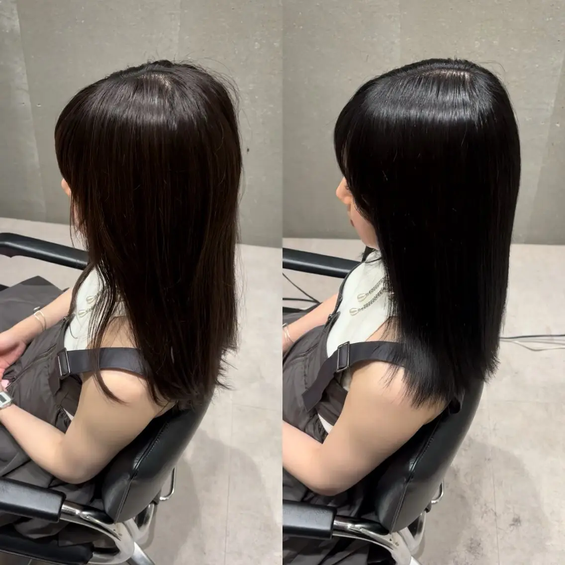 セミロング カラー グレージュ オリーブグレージュ オリーブグレー トリートメント 髪質改善ヘアケア 艶髪特化/上田のヘアスタイル