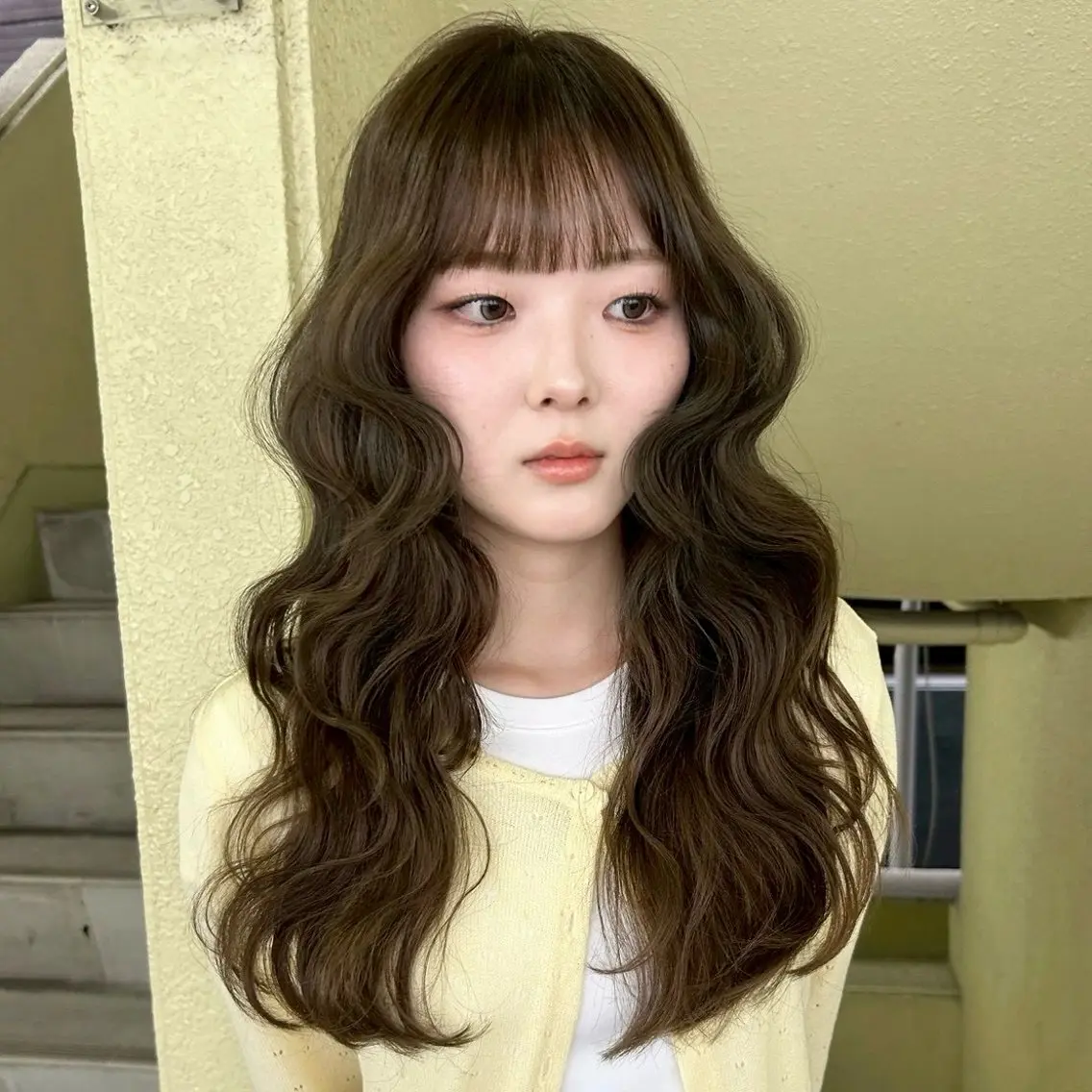 ロング カラー ベージュカラー ブラウンカラー 透明感カラー オリーブベージュ トリートメント カット ヘアカラー レイヤーカット矢場町 /Shizuki🦤のヘアスタイル