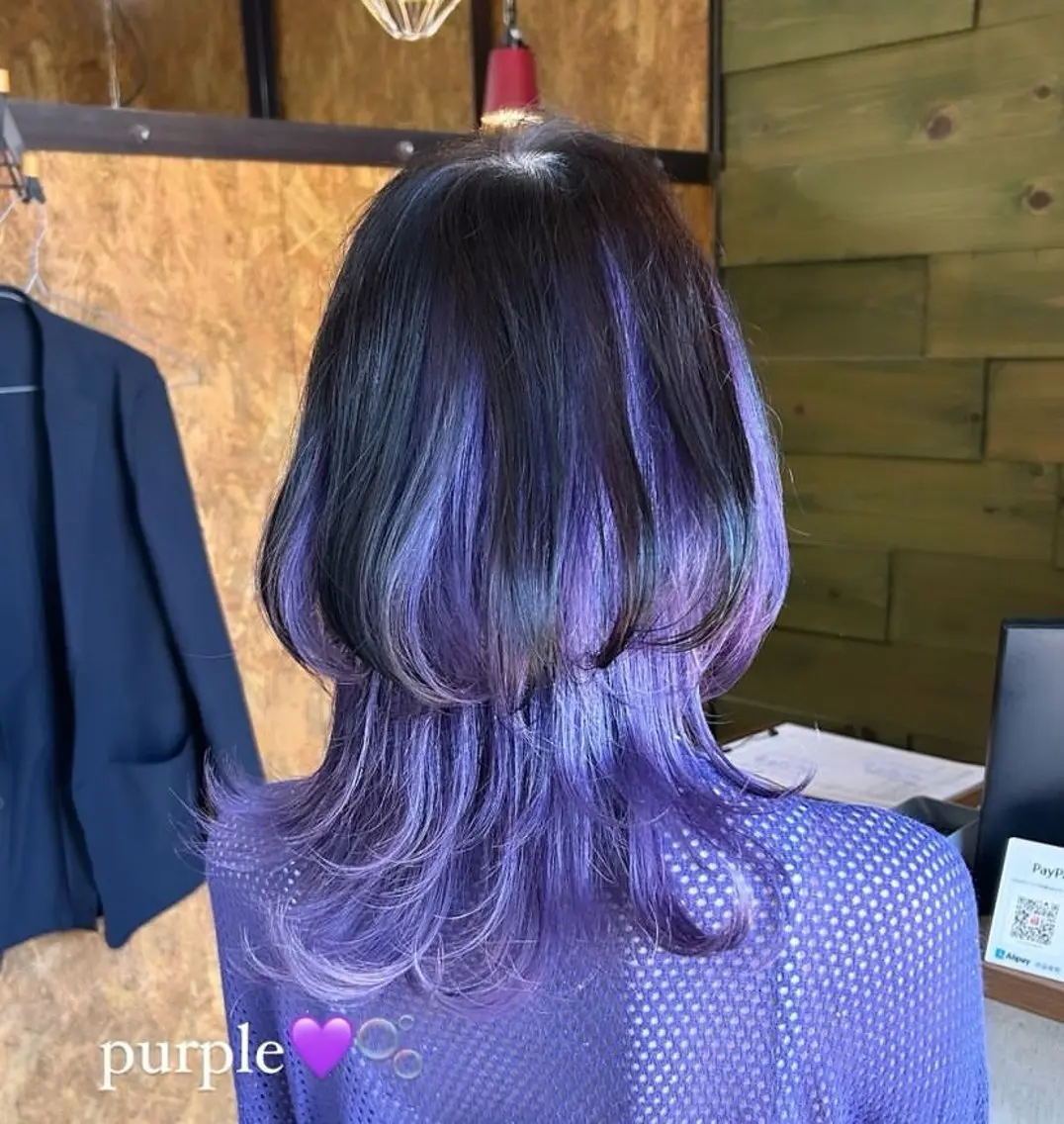 セミロング カラー ベージュカラー ブリーチ ブルーカラー ダブルカラー グラデーションカラー 🫟Blanco🫟 Color&Careのヘアスタイル