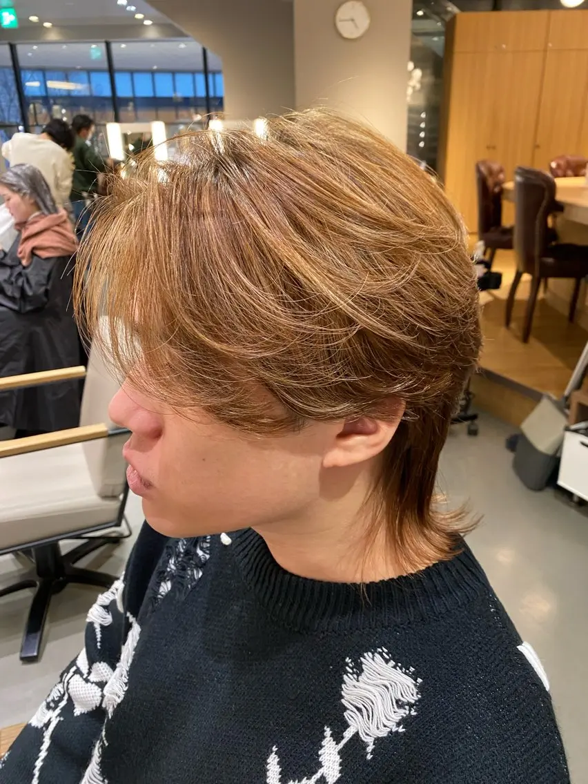 ミディアム パーマ unopulir 景山　凌のヘアスタイル