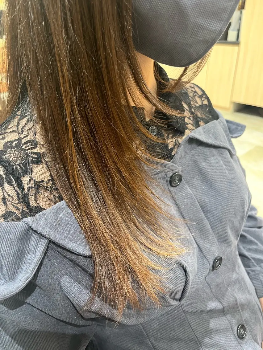 セミロング 顔周りカット レイヤーカット 無料カットモデル ✂︎いおん✂︎のヘアスタイル