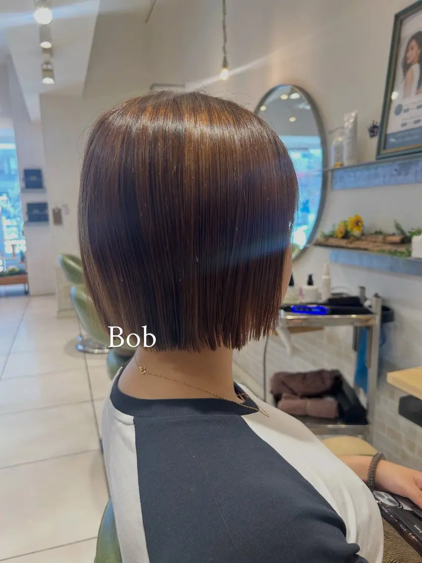 ミディアム カット ヘアカラー 縮毛矯正 ボブ・:* ふじここなのヘアスタイル
