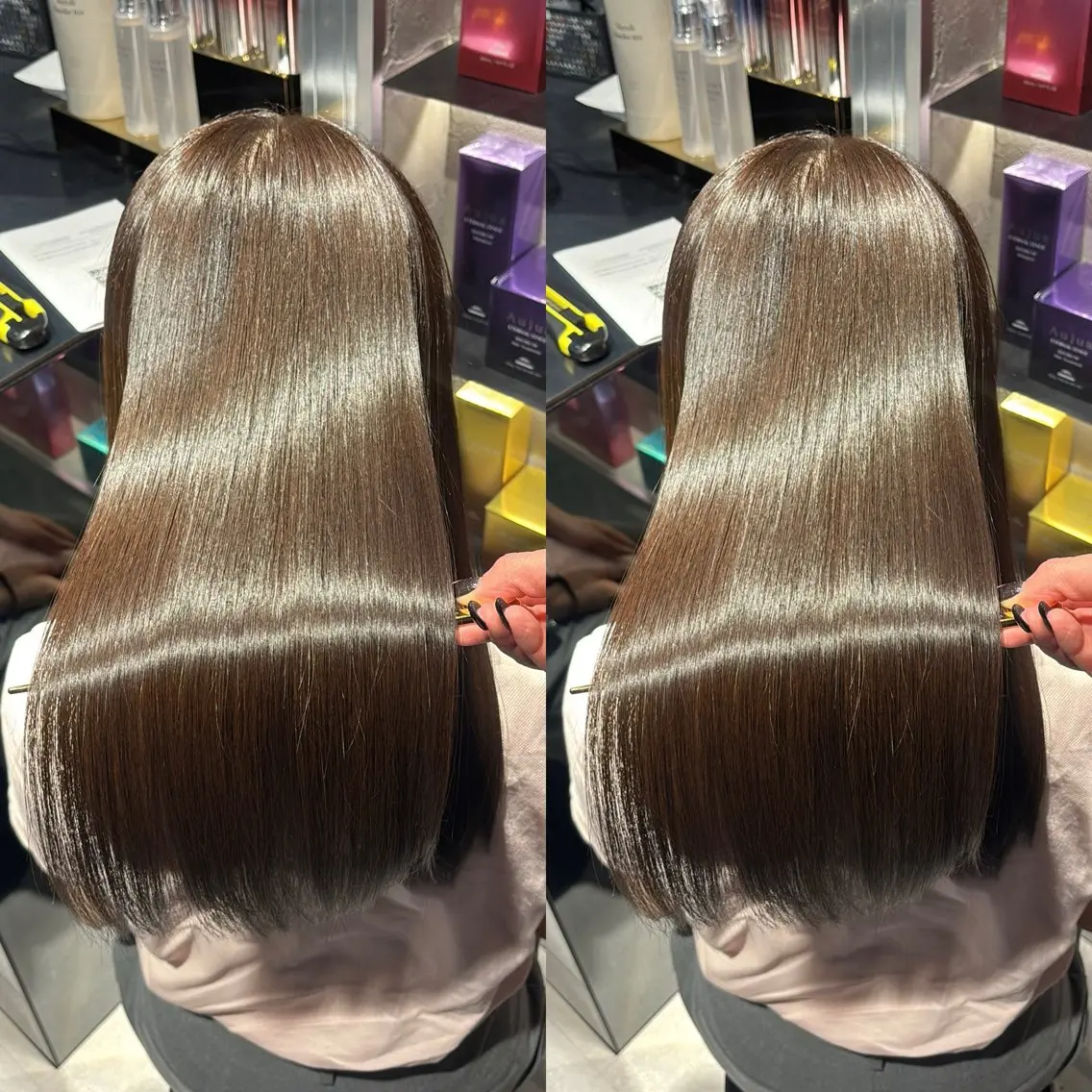 ロング カット ヘアカラー 縮毛矯正 トリートメント 今話題の艶髪矯正 美艶カラー/FUKAのヘアスタイル