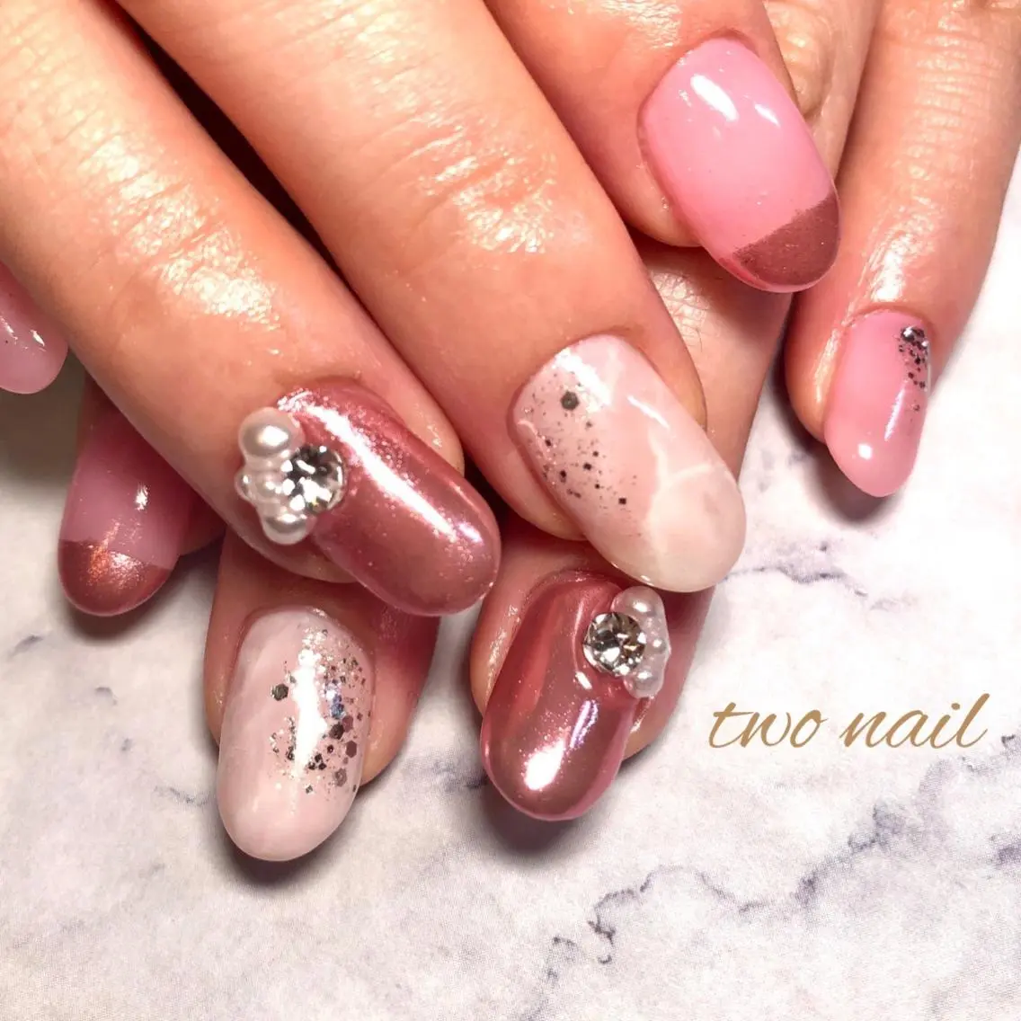 ネイル 大理石ネイル(マーブル) two nailのネイルデザイン