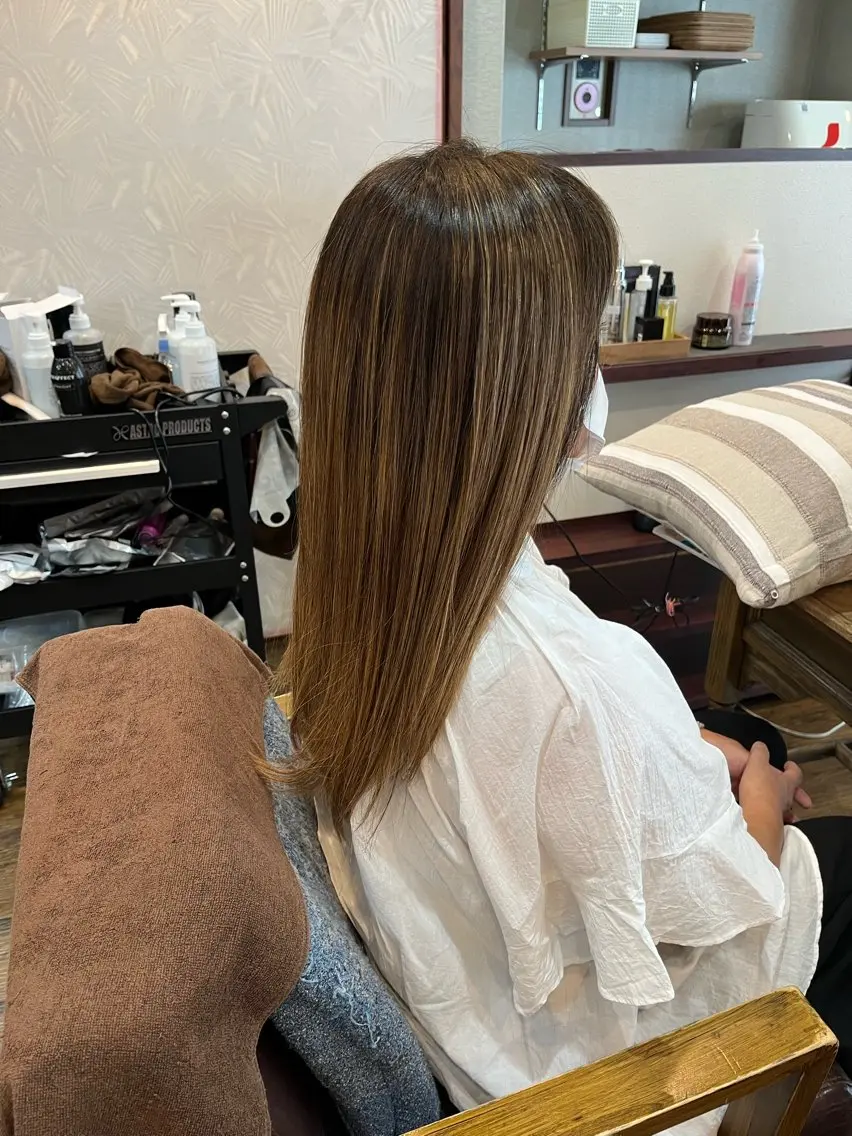 ロング カラー パーマ 大人女子&髪改善専門 Nobuフリーランスのヘアスタイル