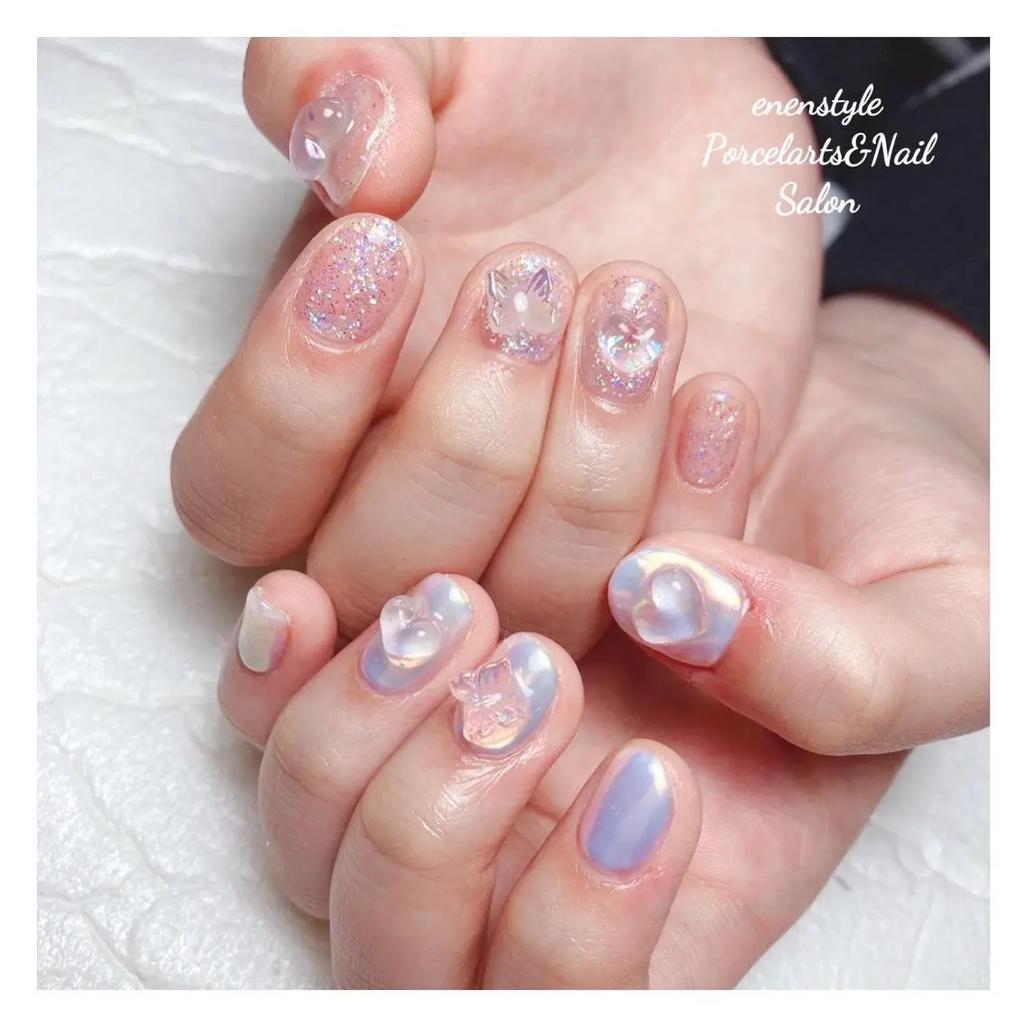ミディアム ネイル 🐾enen style 🐾のネイルデザイン
