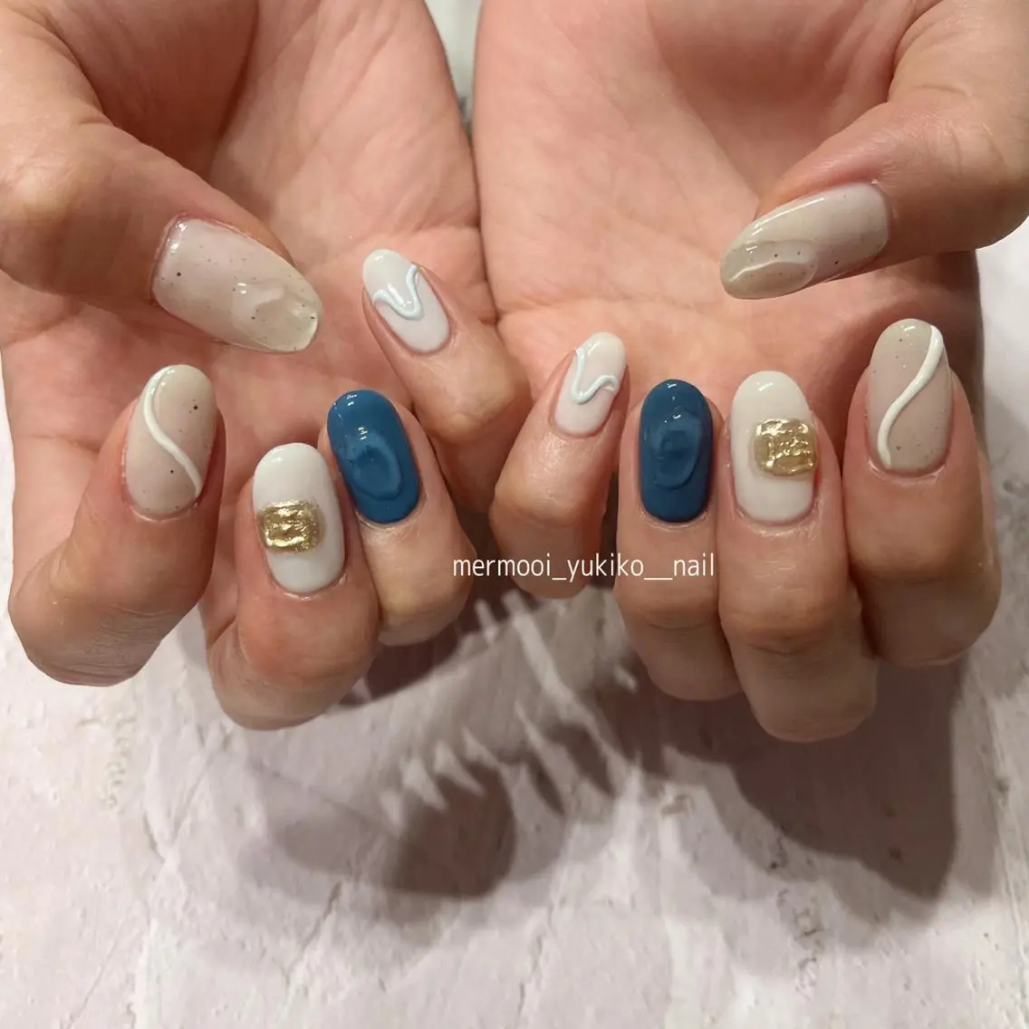 ネイル アートネイル ミラーネイル ニュアンスネイル mermooi nailのネイルデザイン