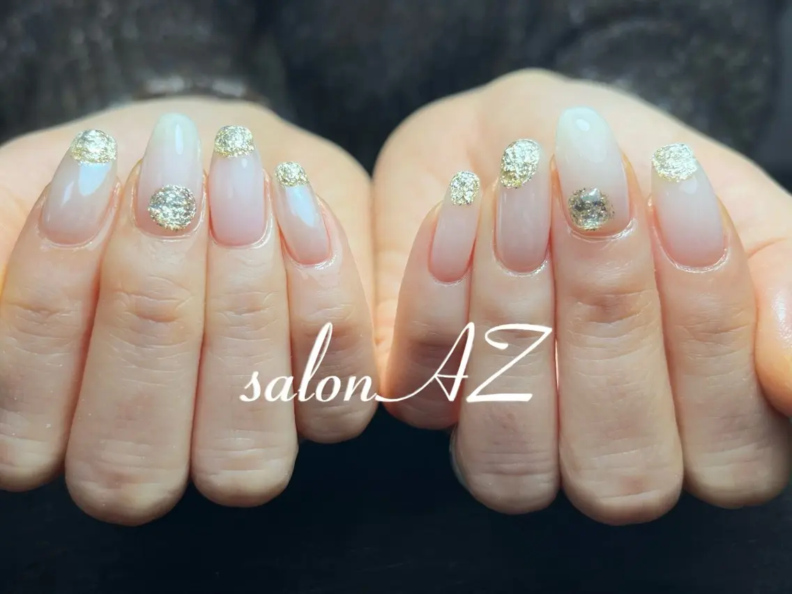 ネイル 長さ出し フットネイル フレンチネイル マグネットネイル ニュアンスネイル salon AZのネイルデザイン