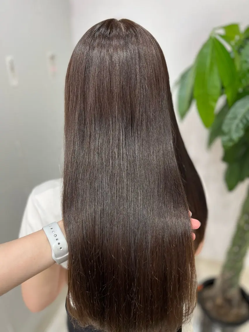ロング カラー ベージュカラー オリーブベージュ カット ヘアカラー トリートメント 🫧ぷる艶カラー🫧 Yuubi🦩のヘアスタイル