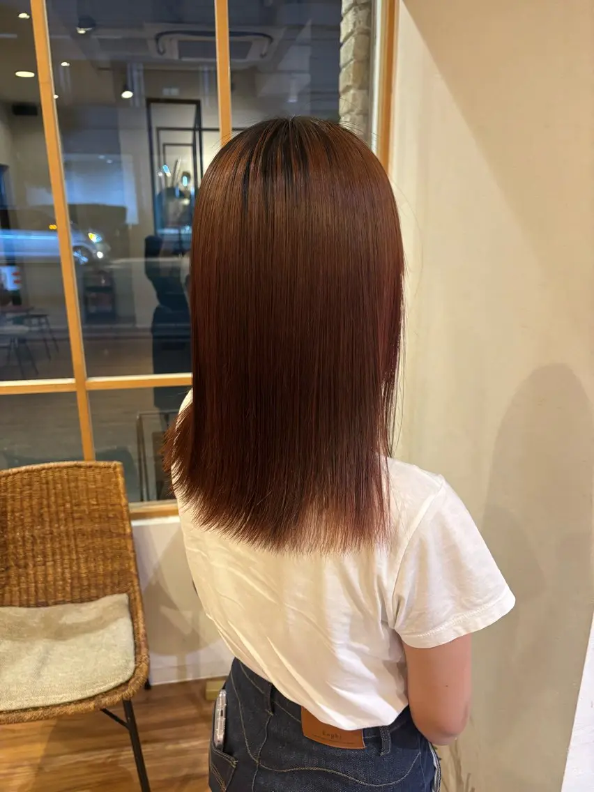 ミディアム 縮毛矯正 永山 日菜のヘアスタイル