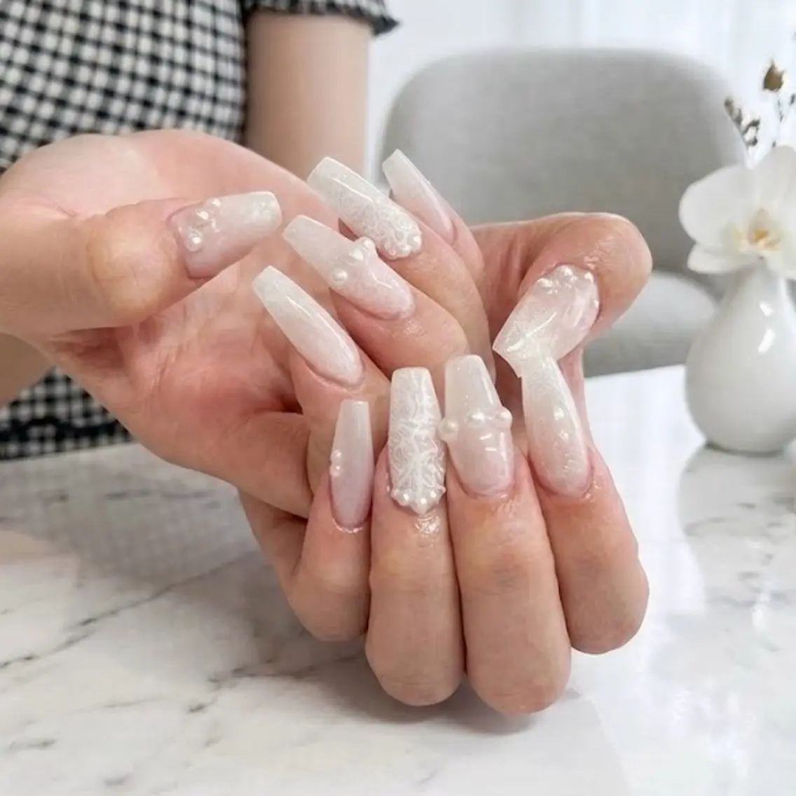 ロング ハンドネイル Nail Salon midnightのネイルデザイン