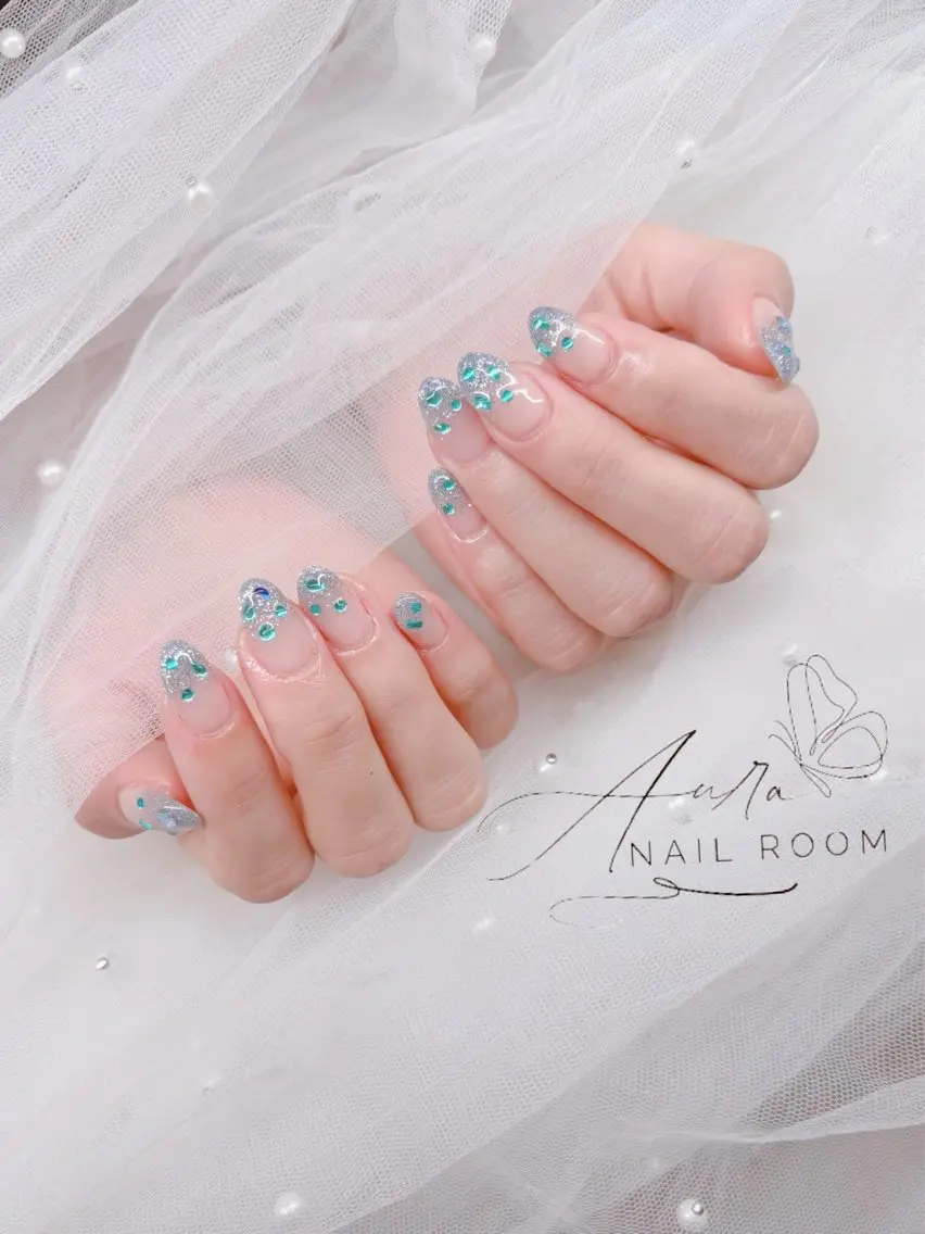 ネイル ブルー Aura Nail Roomのネイルデザイン