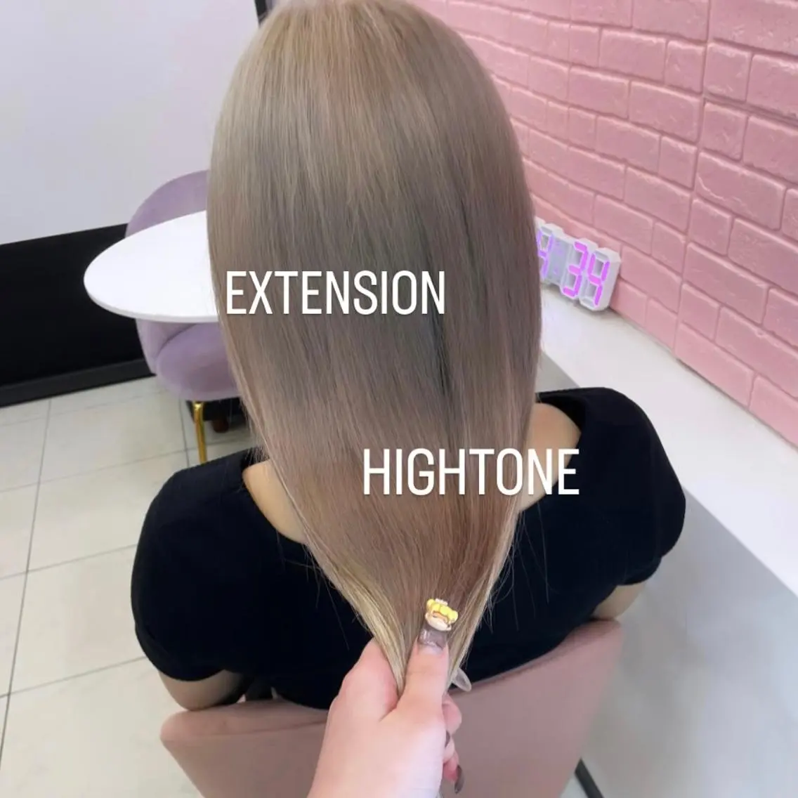 ロング エクステ エクステ🩵ブリーチ 韓国ヘア🩵KAEのヘアスタイル