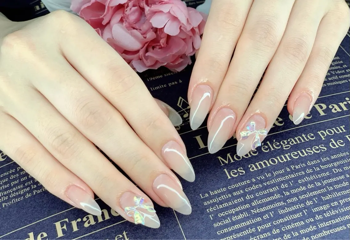 ネイル ジェルネイル 韓国ネイル ニュアンスネイル パラジェル ワンホンネイル Kaori Nailのネイルデザイン