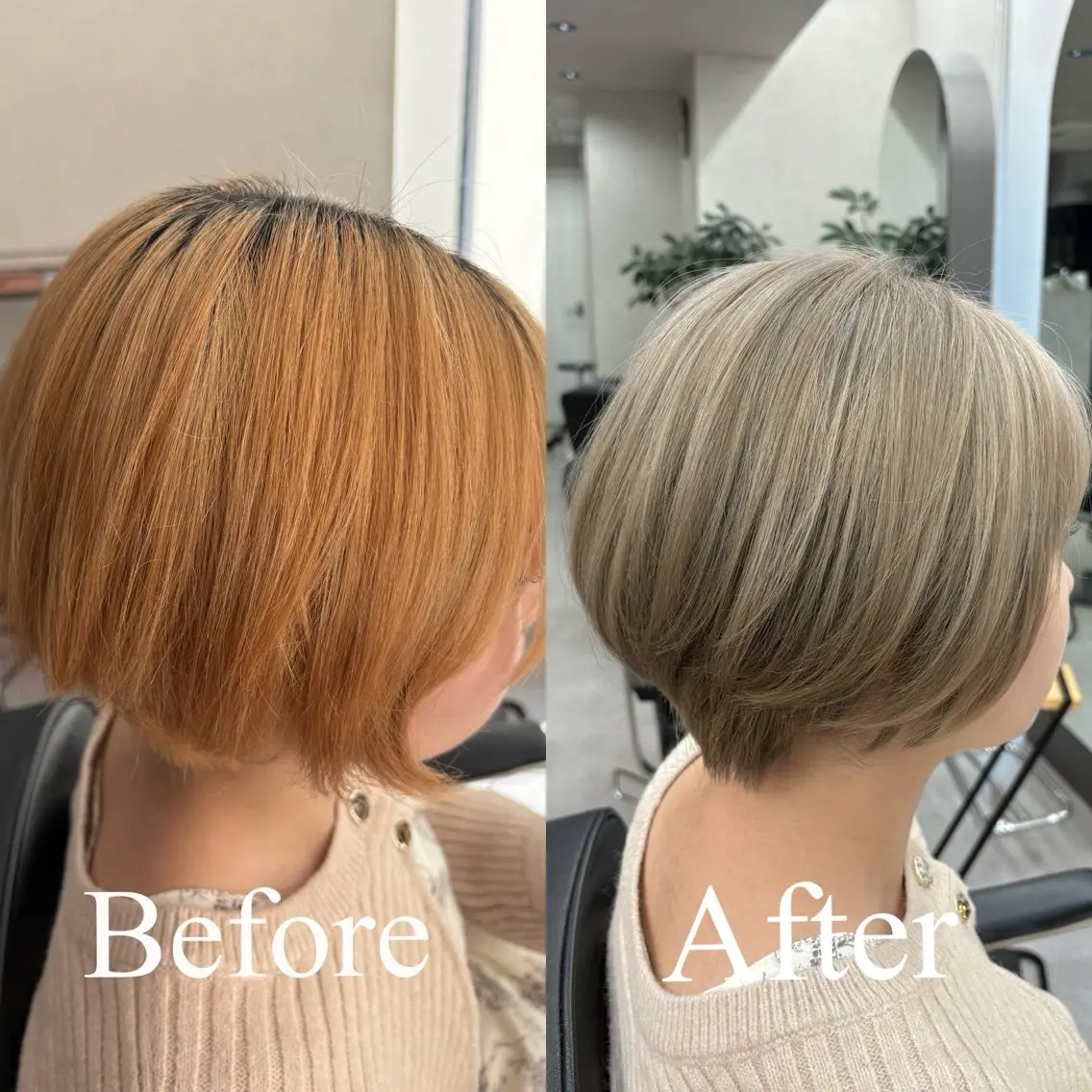ショート カラー ショートボブ ベージュカラー ミルクティーベージュ ボブ ショートヘア カット ヘアカラー トリートメント ショート/ボブ/ 透明感カラー🌿神永のヘアスタイル
