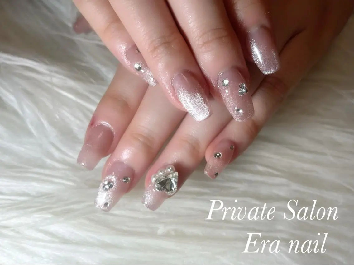 ネイル グラデーション マグネットネイル スカルプネイル ショートネイル Era nailのネイルデザイン