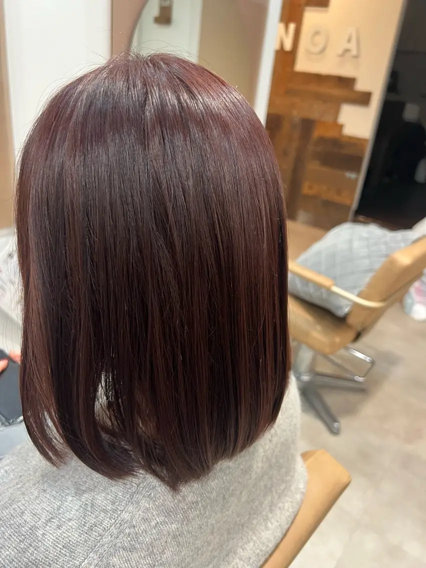 カラー ブラウンカラー レッドカラー ハラダユウカ flower西明石店のヘアスタイル