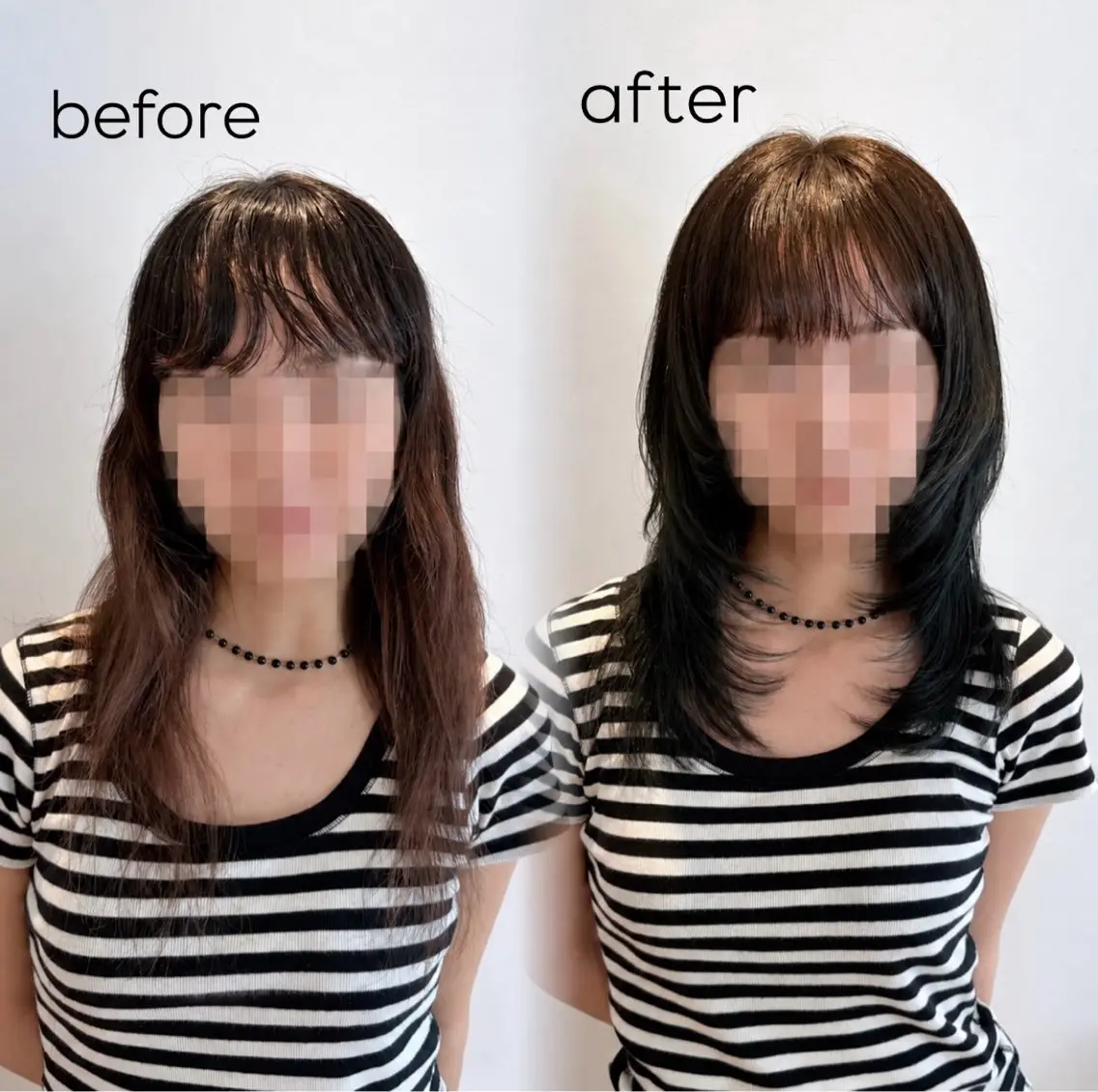 ミディアム ハッシュカット 韓国風ヘア ZELE大和八木 ERI🦋のヘアスタイル