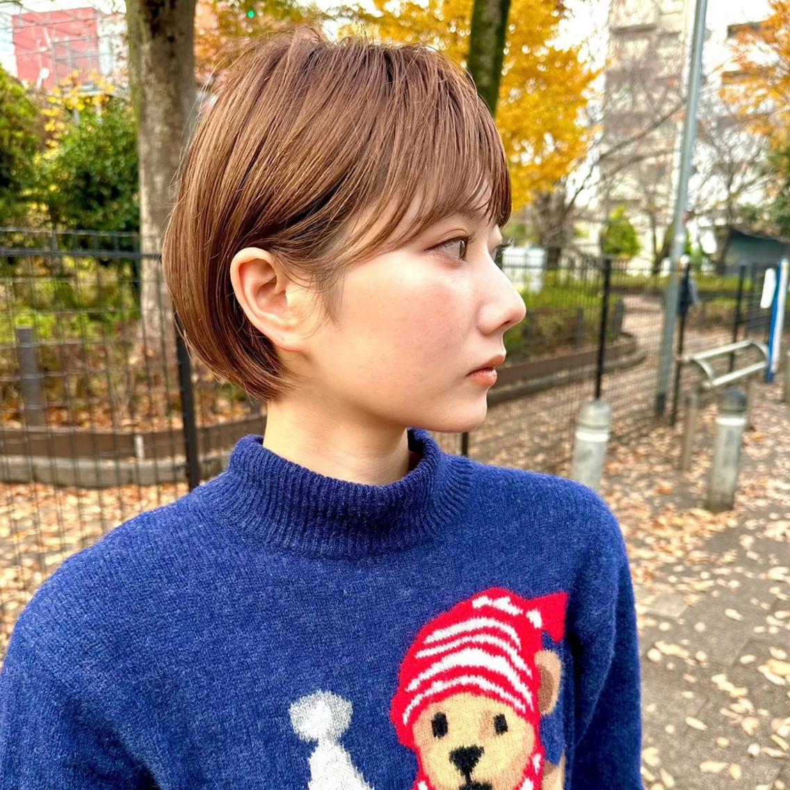 ショート カラー ショートボブ 丸みショート ベージュカラー オレンジ オレンジベージュ カット ヘアカラー 骨格診断で絶対可愛い ✨丸みショート✨凌弥のヘアスタイル