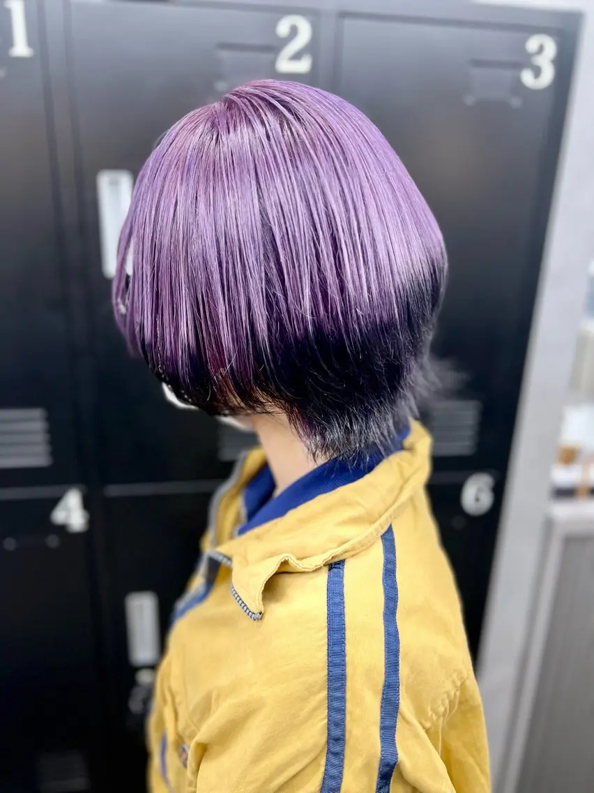 ミディアム カラー 黒髪 バイオレットカラー カット ヘアカラー 透明感カラー特化🫧 🦋栗原🦋のヘアスタイル