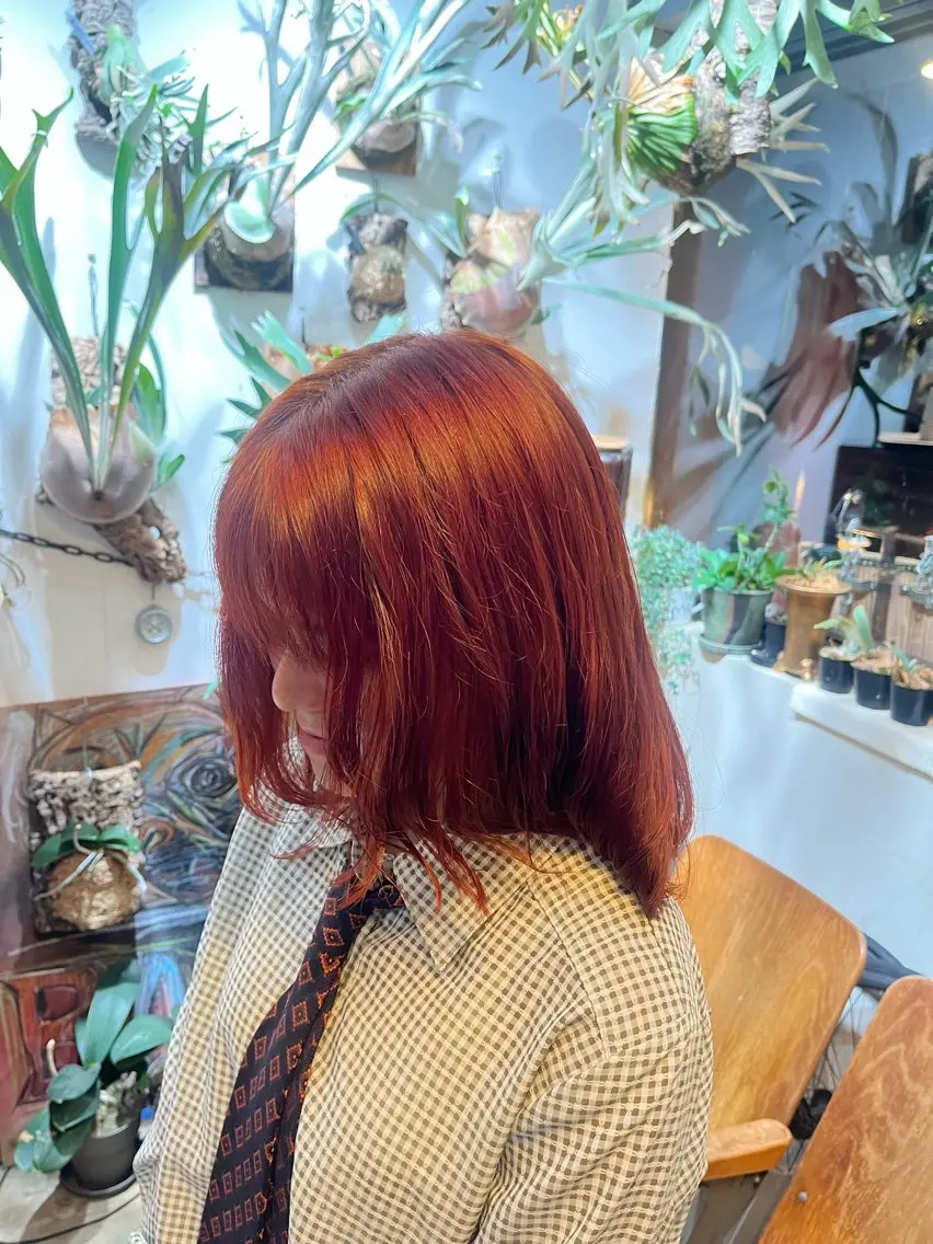 ミディアム ヘアカラー 松原 樹里のヘアスタイル