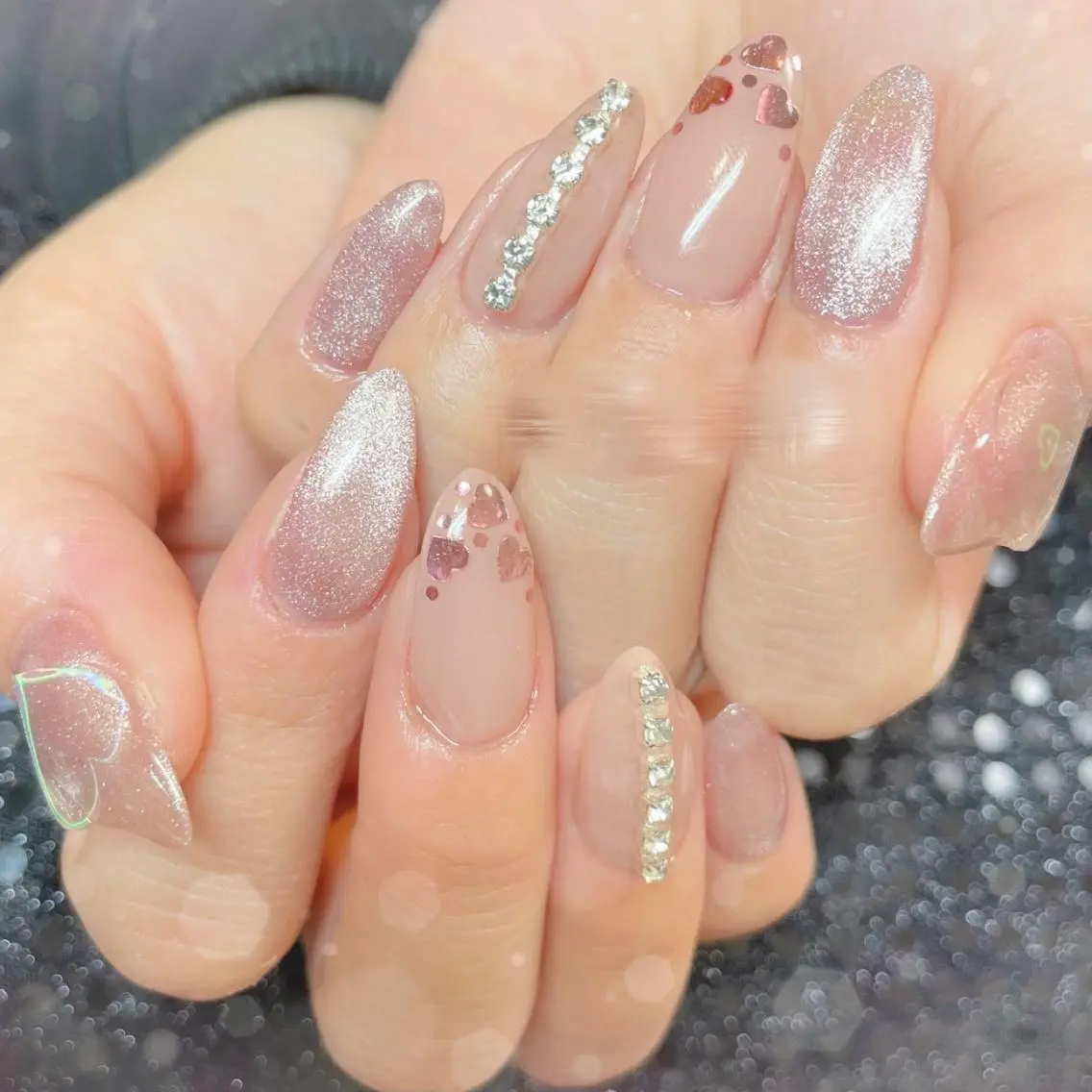 ネイル ハート MoON...❤︎ MeGuのネイルデザイン