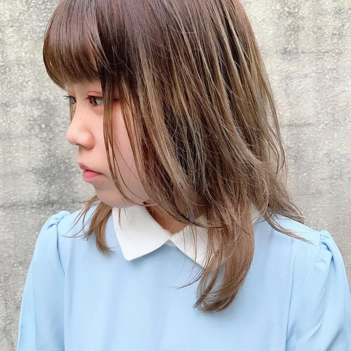 セミロング カラー 中川 竜誠のヘアスタイル