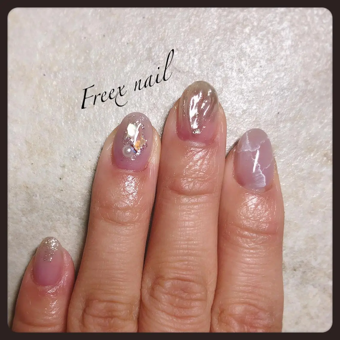 ネイル ストーンネイル freex nail /ニュアンス/個性派のネイルデザイン