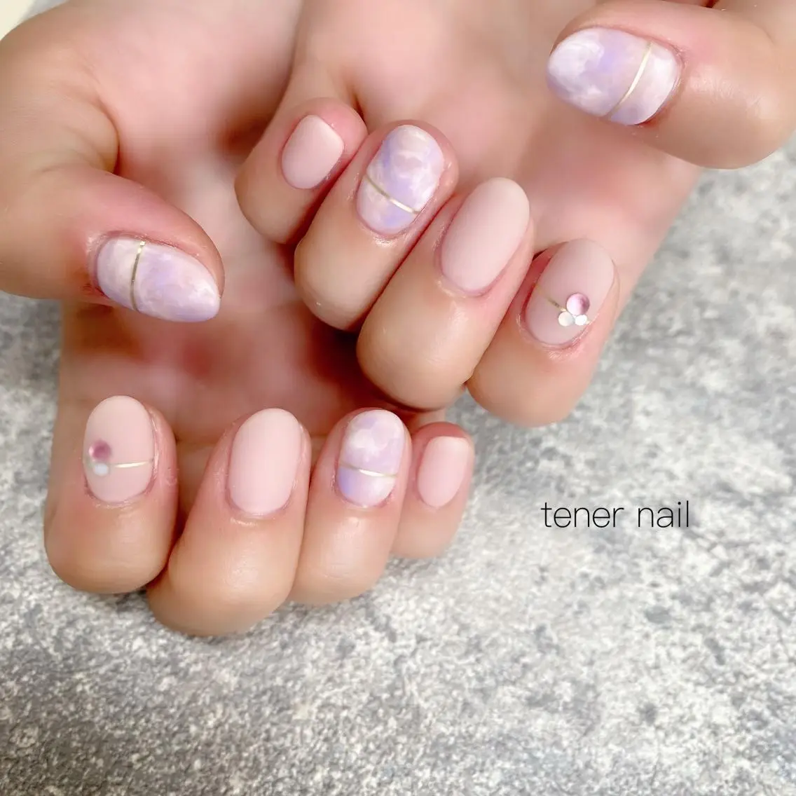 ネイル 大理石ネイル(マーブル) マットネイル テネルネイル tener nailのネイルデザイン