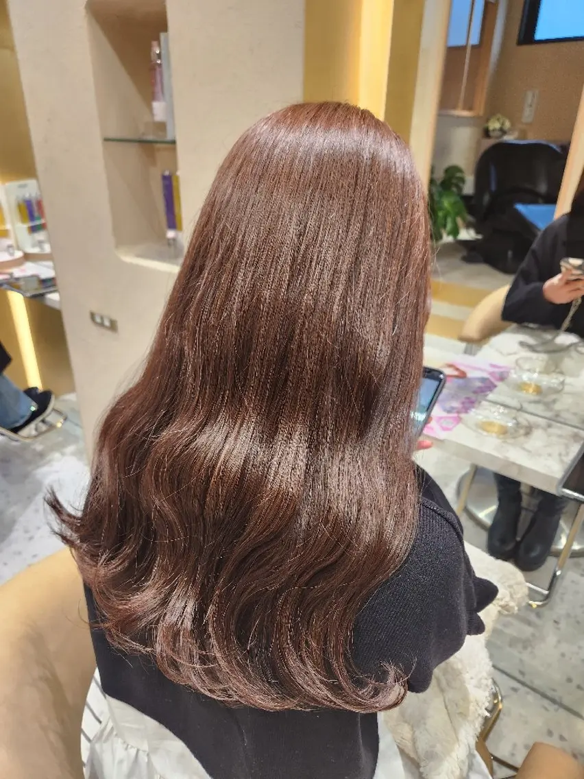 ロング カラー ブリーチ ブリーチなしカラー あかね☆ヘアアレンジ /ボブ/縮毛矯正のヘアスタイル