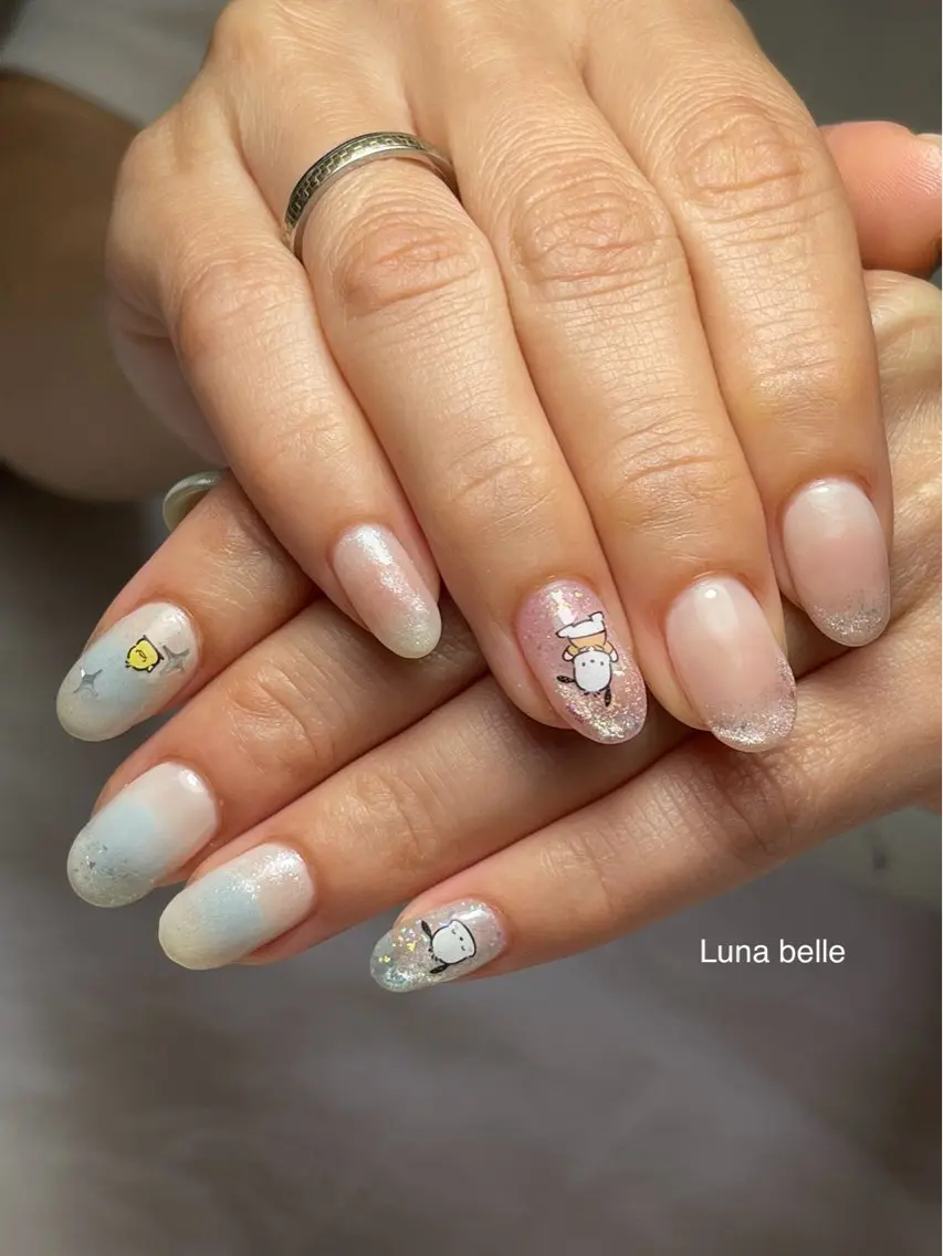 ネイル チークネイル 持ち込み ハンドネイル LUNA BELLEのネイルデザイン