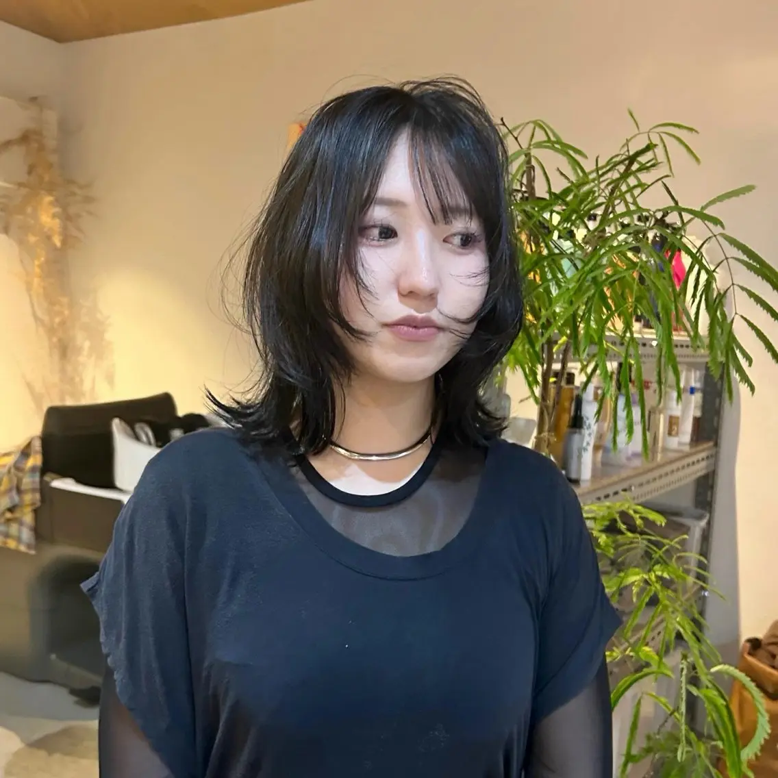 ミディアム カラー yokoyama hinanoのヘアスタイル