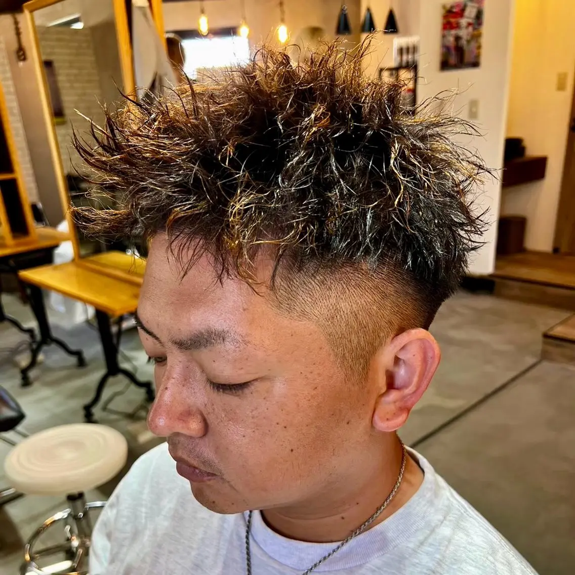 ショート パーマ メンズ シャドウ ツイスパ ニュアンスおがたのヘアスタイル