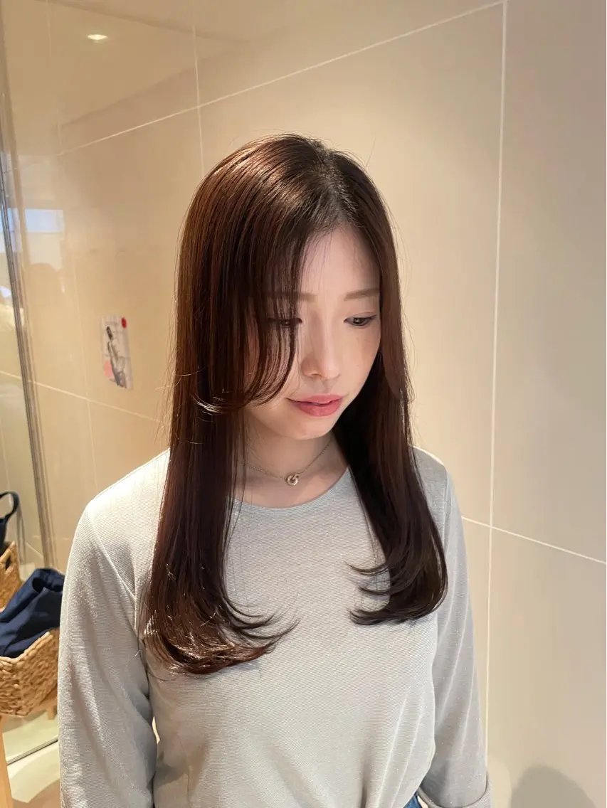 ロング パーマ カット 縮毛矯正 トリートメント 縮毛矯正/レイヤー 🌙児玉光瑠のヘアスタイル