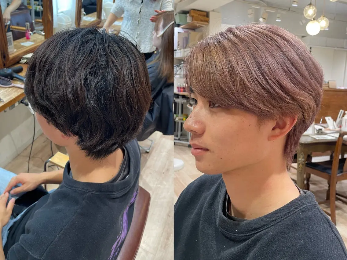 ショート カラー メンズ コトミ【メンズ】 【曲がる縮毛矯正】のヘアスタイル