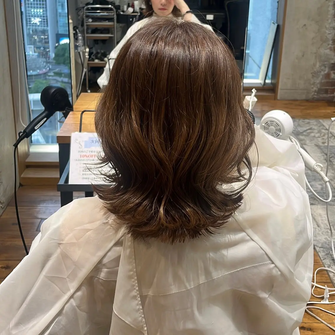 ミディアム くびれヘア トリートメント アレンジ/艶カラー 銀座🌼さきえのヘアスタイル