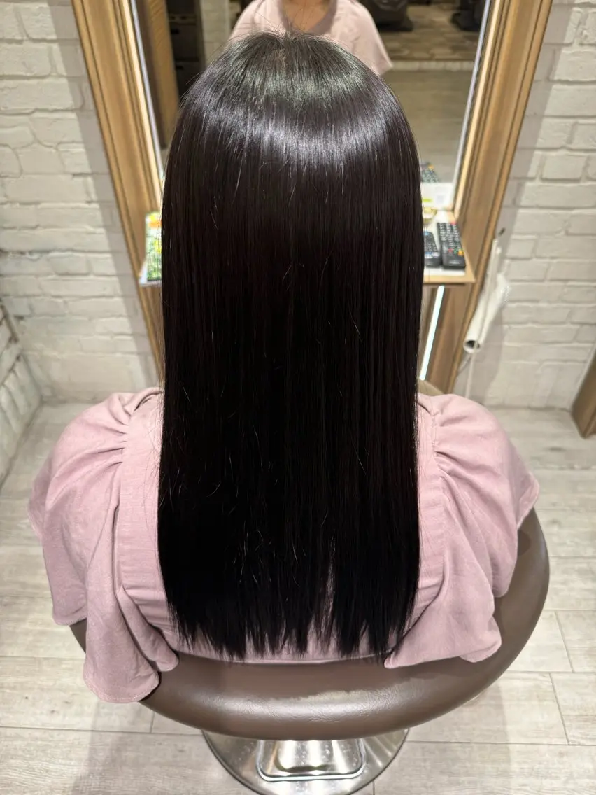 ロング 縮毛矯正 トリートメント カット ヘアカラー 縮毛矯正 トリートメント 堀江美容室 千晶のヘアスタイル