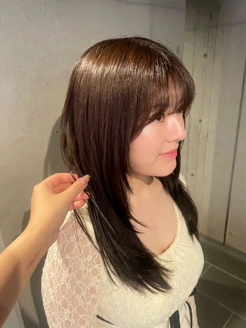 セミロング カラー ブラウンカラー ヘアカラー トリートメント .⋆𝜗𝜚カラー モデル募集/yuuのヘアスタイル
