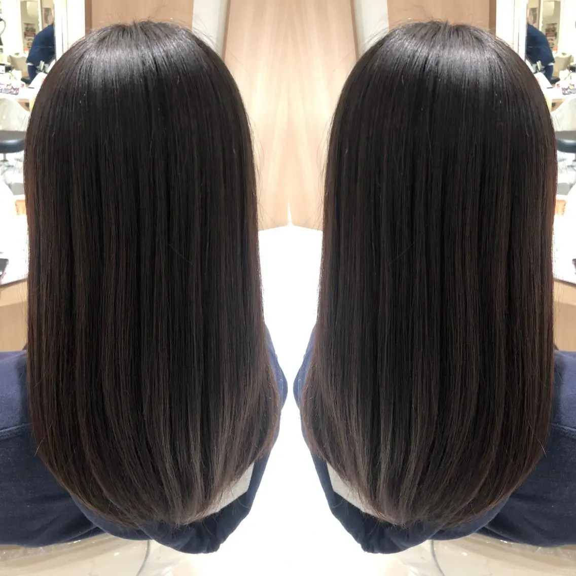 セミロング 縮毛矯正/髪質改善 継続する美髪のヘアスタイル