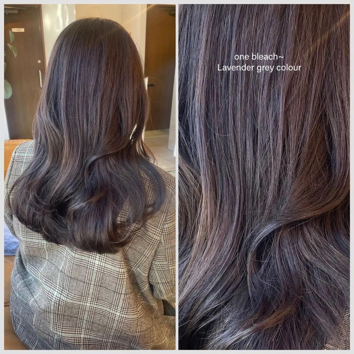 セミロング カラー ブリーチ 透明感カラー グレージュ ハイライトカラー ラベンダーカラー ヘアカラー 髪質改善/艶髪/大竹 穂香🦉のヘアスタイル